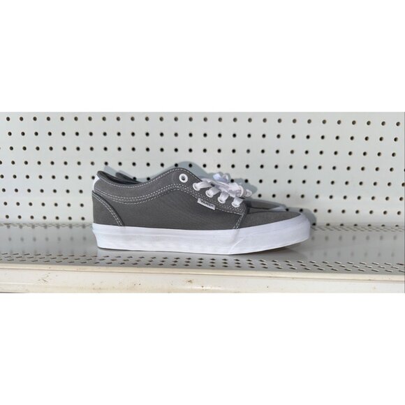 VANS Skate Chukka Low Mens Canvas Athletic Skateboarding Shoes Size 7 Gray White - Picture 1 of 8